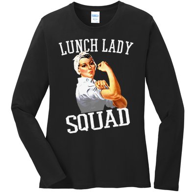 Funny Lunch Lady Gifts Cafeteria Worker Lunch Lady Squad Ladies Long Sleeve Shirt