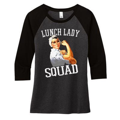 Funny Lunch Lady Gifts Cafeteria Worker Lunch Lady Squad Women's Tri-Blend 3/4-Sleeve Raglan Shirt