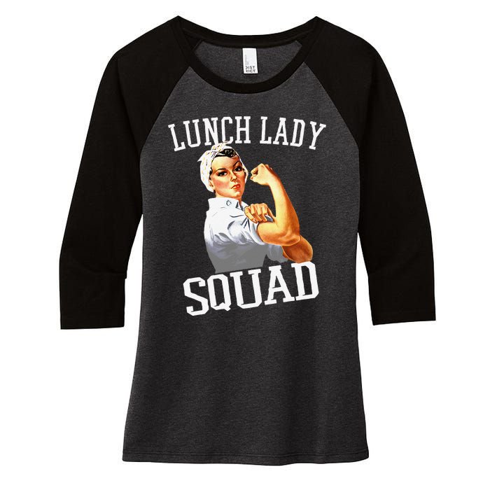 Funny Lunch Lady Gifts Cafeteria Worker Lunch Lady Squad Women's Tri-Blend 3/4-Sleeve Raglan Shirt