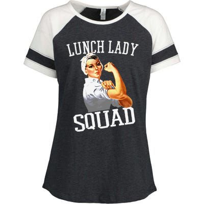 Funny Lunch Lady Gifts Cafeteria Worker Lunch Lady Squad Enza Ladies Jersey Colorblock Tee