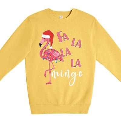 Fa La La Mingo Cute Flamingo Christmas Holiday Flamingo Cool Gift Premium Crewneck Sweatshirt