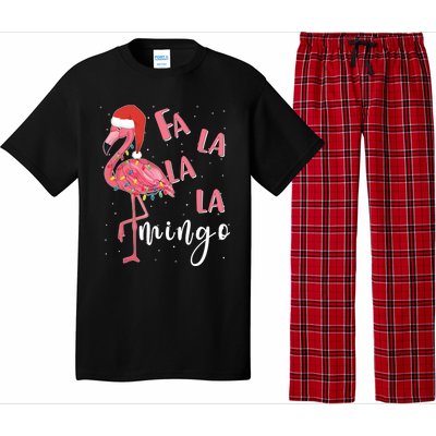 Fa La La Mingo Cute Flamingo Christmas Holiday Flamingo Cool Gift Pajama Set