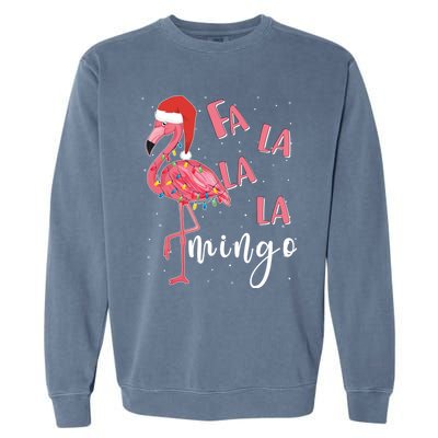 Fa La La Mingo Cute Flamingo Christmas Holiday Flamingo Cool Gift Garment-Dyed Sweatshirt