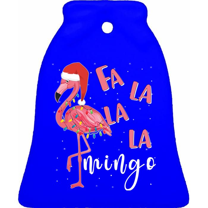 Fa La La Mingo Cute Flamingo Christmas Holiday Flamingo Cool Gift Ceramic Bell Ornament