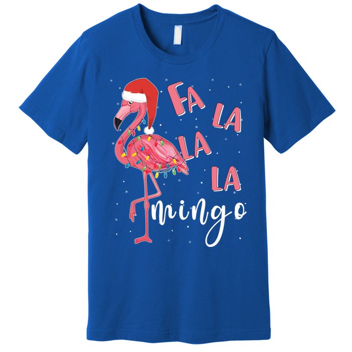 Fa La La Mingo Cute Flamingo Christmas Holiday Flamingo Cool Gift Premium T-Shirt