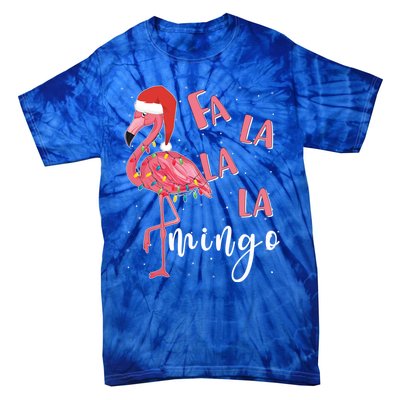 Fa La La Mingo Cute Flamingo Christmas Holiday Flamingo Cool Gift Tie-Dye T-Shirt