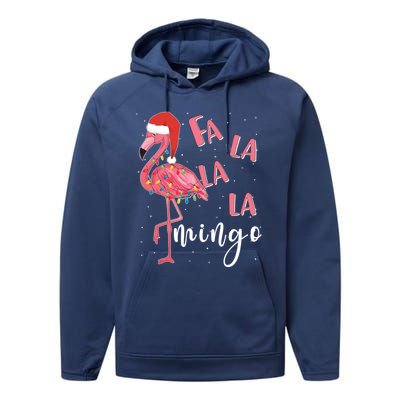 Fa La La Mingo Cute Flamingo Christmas Holiday Flamingo Cool Gift Performance Fleece Hoodie