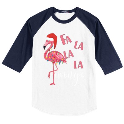 Fa La La Mingo Cute Flamingo Christmas Holiday Flamingo Cool Gift Baseball Sleeve Shirt