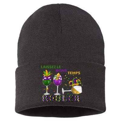 Funny Laissez Les Bons Temps Rouler Mardi Gras Sustainable Knit Beanie