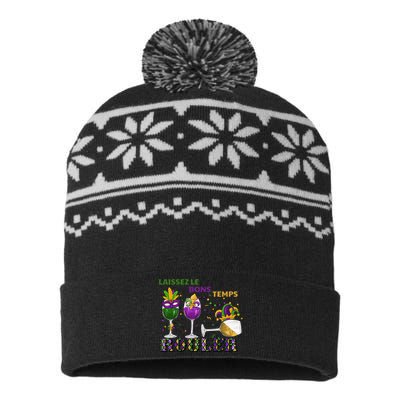 Funny Laissez Les Bons Temps Rouler Mardi Gras USA-Made Snowflake Beanie