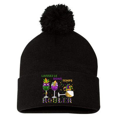 Funny Laissez Les Bons Temps Rouler Mardi Gras Pom Pom 12in Knit Beanie