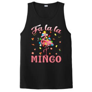 Fa La La Mingo Flamingo Christmas Tree Lights Tropical Xmas Gift PosiCharge Competitor Tank