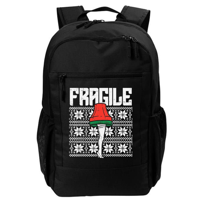 Fragile Leg Lamp Ugly Christmas Sweater Funny Xmas Backpack