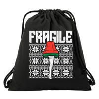 Fragile Leg Lamp Ugly Christmas Sweater Funny Xmas Drawstring Bag