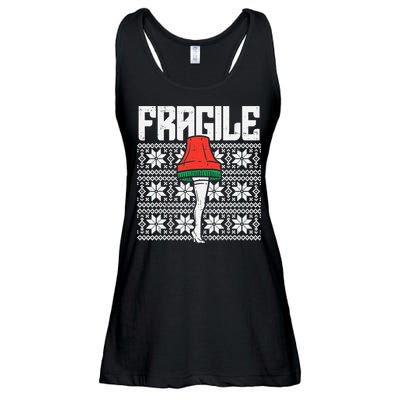 Fragile Leg Lamp Ugly Christmas Sweater Funny Xmas Ladies Essential Flowy Tank