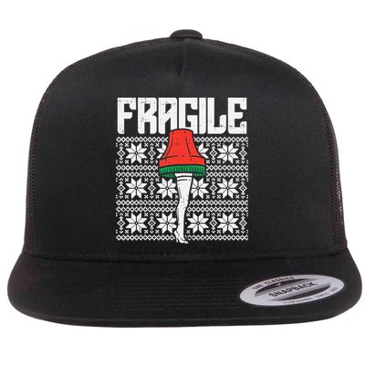 Fragile Leg Lamp Ugly Christmas Sweater Funny Xmas Flatbill Hat