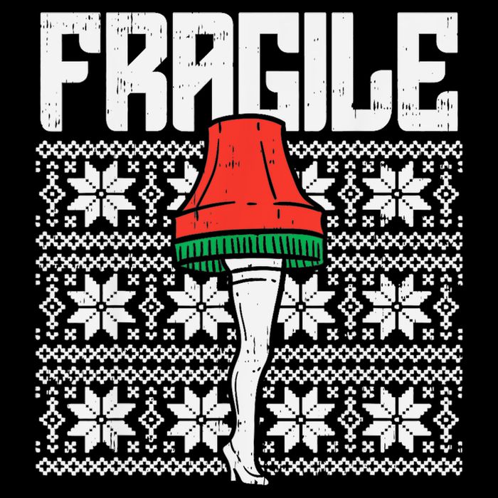 Fragile Leg Lamp Ugly Christmas Sweater Funny Xmas 16 in Basic Backpack