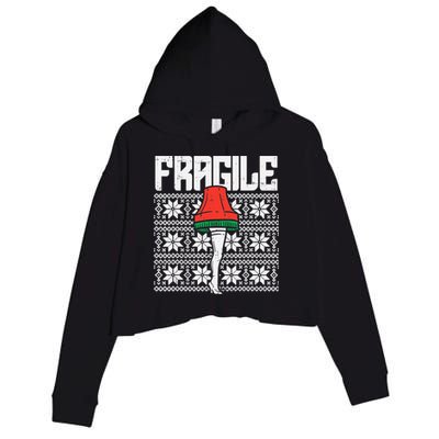 Fragile Leg Lamp Ugly Christmas Sweater Funny Xmas Crop Fleece Hoodie