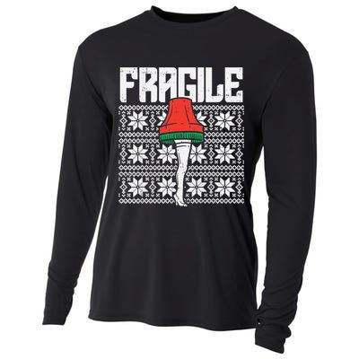 Fragile Leg Lamp Ugly Christmas Sweater Funny Xmas Cooling Performance Long Sleeve Crew