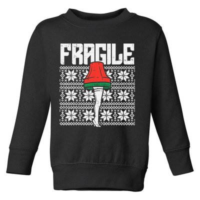 Fragile Leg Lamp Ugly Christmas Sweater Funny Xmas Toddler Sweatshirt
