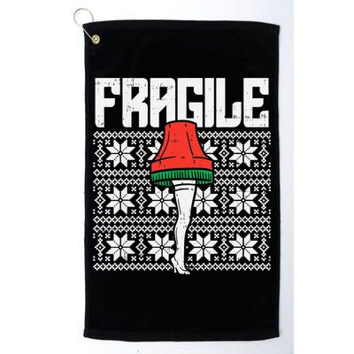 Fragile Leg Lamp Ugly Christmas Sweater Funny Xmas Golf Towel