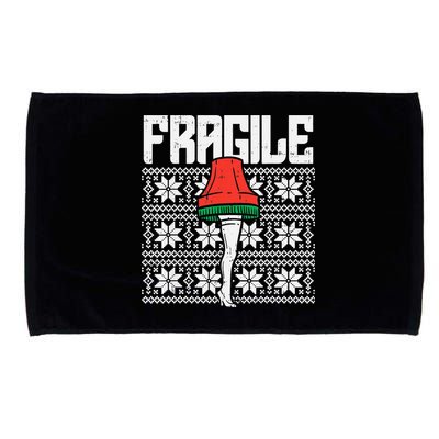 Fragile Leg Lamp Ugly Christmas Sweater Funny Xmas Microfiber Hand Towel
