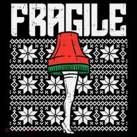 Fragile Leg Lamp Ugly Christmas Sweater Funny Xmas Cropped Pullover Crew
