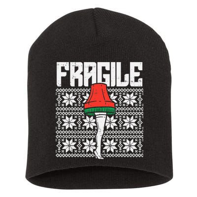 Fragile Leg Lamp Ugly Christmas Sweater Funny Xmas Short Acrylic Beanie