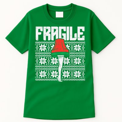 Fragile Leg Lamp Ugly Christmas Sweater Funny Xmas Tall T-Shirt