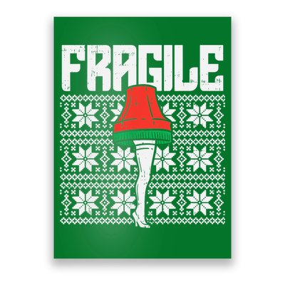 Fragile Leg Lamp Ugly Christmas Sweater Funny Xmas Poster