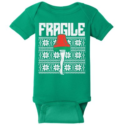 Fragile Leg Lamp Ugly Christmas Sweater Funny Xmas Baby Bodysuit