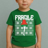 Fragile Leg Lamp Ugly Christmas Sweater Funny Xmas Toddler T-Shirt