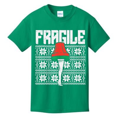 Fragile Leg Lamp Ugly Christmas Sweater Funny Xmas Kids T-Shirt