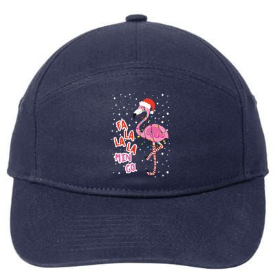 Fa La La Mingo Cute Pink Flamingo Santa Hat Merry Christmas Meaningful Gift 7-Panel Snapback Hat