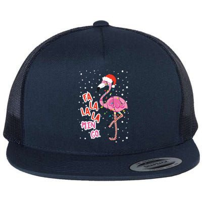 Fa La La Mingo Cute Pink Flamingo Santa Hat Merry Christmas Meaningful Gift Flat Bill Trucker Hat