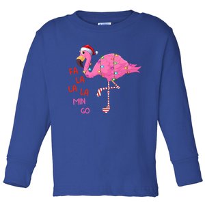 Fa La La Mingo Flamingo Funny Xmas Lights Tropical Funny Gift Toddler Long Sleeve Shirt