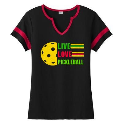 Funny Live Love Pickleball Ladies Halftime Notch Neck Tee