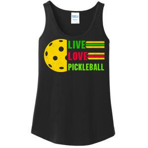 Funny Live Love Pickleball Ladies Essential Tank