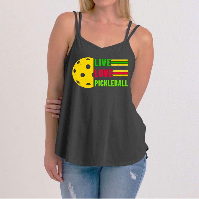 Funny Live Love Pickleball Women's Strappy Tank