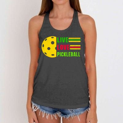 Funny Live Love Pickleball Women's Knotted Racerback Tank