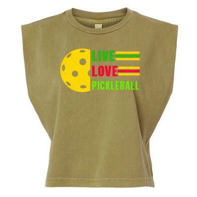 Funny Live Love Pickleball Garment-Dyed Women's Muscle Tee