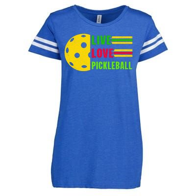 Funny Live Love Pickleball Enza Ladies Jersey Football T-Shirt