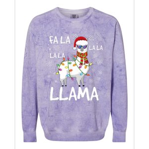 Fa La La Llama Funny Llama Christmas Colorblast Crewneck Sweatshirt