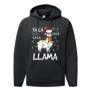 Fa La La Llama Funny Llama Christmas Performance Fleece Hoodie