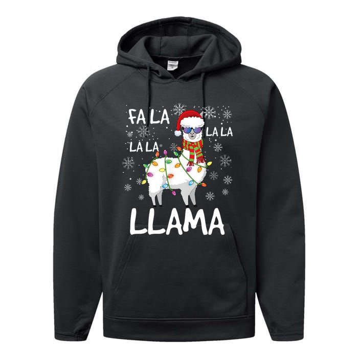 Fa La La Llama Funny Llama Christmas Performance Fleece Hoodie