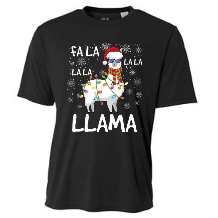 Fa La La Llama Funny Llama Christmas Cooling Performance Crew T-Shirt