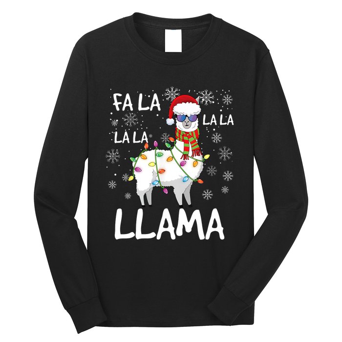 Fa La La Llama Funny Llama Christmas Long Sleeve Shirt