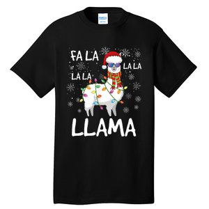 Fa La La Llama Funny Llama Christmas Tall T-Shirt