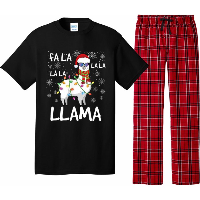 Fa La La Llama Funny Llama Christmas Pajama Set