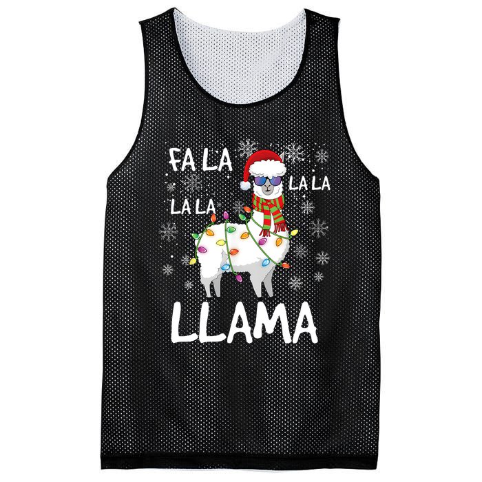 Fa La La Llama Funny Llama Christmas Mesh Reversible Basketball Jersey Tank